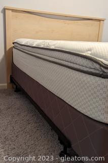 Adjustable Bedframe w/ Lovely Wood Headboard (mattress & box springs not included)