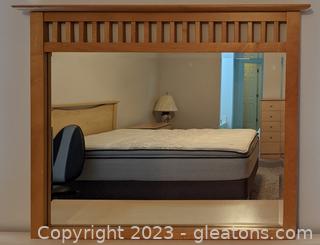 Lovely Solid Wood Framed Beveled Mirror