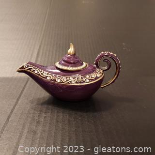 Vintage Ashleigh Manor Purple Enamel  Magic Aladdin Lamp