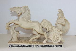 Vintage Santini Horses Pulling Roman Soldier 