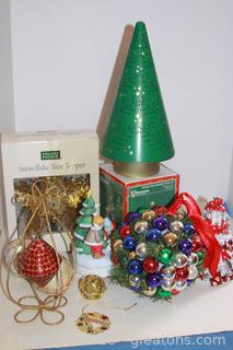 Snowflake Tree Topper, Two Music Boxes, Ornaments & More 