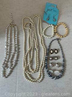 Faux Pearls Costume Jewelry Lot 