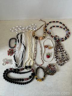 Colorful Beaded Costume Jewelry Lot 