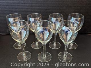Set of 7 Small/Med Crystal Wine Glasses
