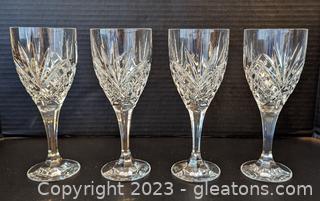 Bohemian Lead Crystal Medium Wine Glasses (4)