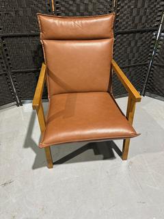 Cai Liu Designs Wood & Leather Alternative Arm Chair 