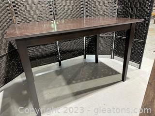 Dark Brown Wood Dining Table 