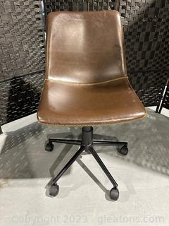 Very Nice Brown Alternative  Leather Adjustable Swivel Desk Chair 