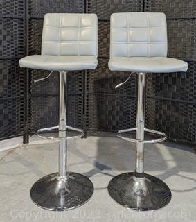 Adjustable Swivel Bar Stools with Footrest (2)
