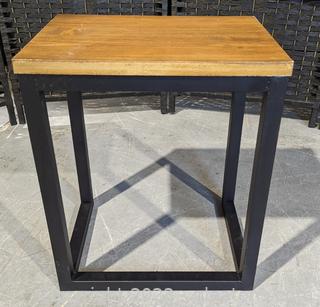 Square Wood/Metal Side Table 