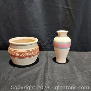 Pair of Southwestern Pottery Pieces 