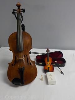 For the Violin Enthusiast: Featuring a Miniature Swarovski Crystal Violin . All Probably Decor Pieces 