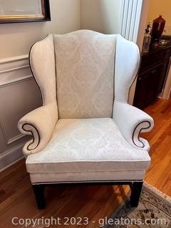 Elegant Wingback Chair w/Nailhead Trim from L.T. Designs of Hickory NC