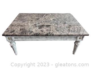 Neo Classic Coffee Table w/Marble Top