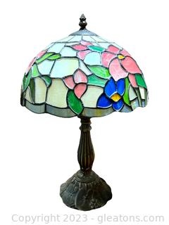 Tiffany Style Stained Glass Flower Shade Table Lamp