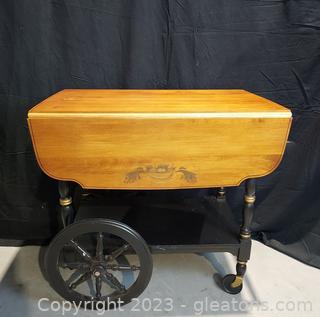 Gorgeous Hitchcock Style Tea Cart with Drop Down Sides 