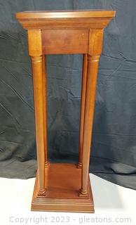 Lovely 4 Column Cherry Finish Display Stand 