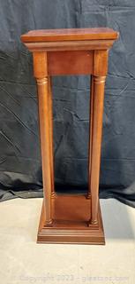 Lovely 4 Column Cherry Finish Display Stand 