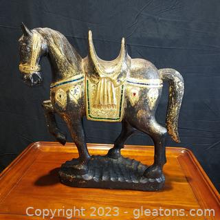 Gorgeous Embellished Horse Statue 