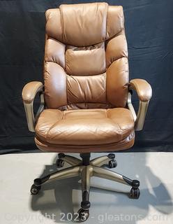 Very Nice Tillman Leather Executive Office Chair- Rolls, Swivels and Rocks 