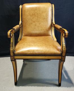 Very Ornate Louis XVI Style Leather Desk Chair 