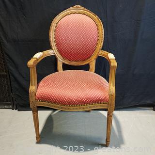 Cute Vintage Louis XVI Style Accent Chair with Nailhead Trim 