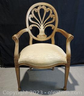 Lovely Gold and Cream Italian Style Carved Chair 