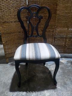 Elegant Black Dining Chair W/Upholstered Seat from Arhaus Furniture. Made in Italy