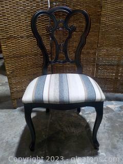 Elegant Black Dining Chair W/Upholstered Seat from Arhaus Furniture  Made in Italy