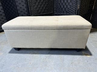 Useful Upholstered Storage Bench with Tufted Top