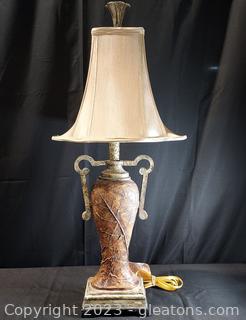 Nice Textured Base Table Lamp with Unique Shade