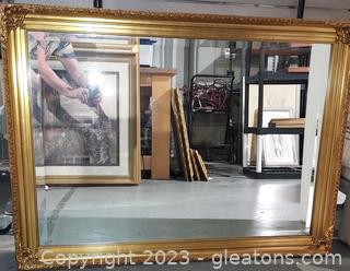 Gorgeous Beveled Mirror in Gold Frame