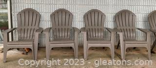 Set of 4 Heavy Duty Plastic Outdoor Chairs 