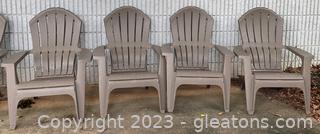 Set of 4 Heavy Duty Plastic Outdoor Chairs