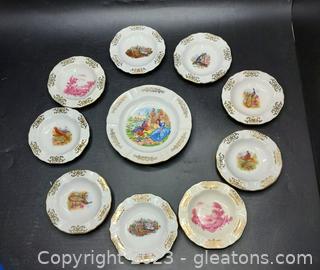 Set of 10 Winterling Bavarian Ashtrays
