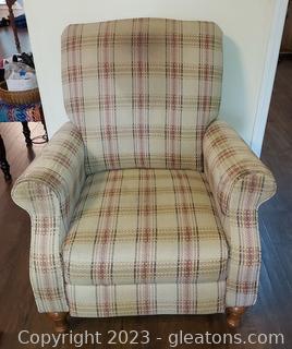 Lovely Tan and Red Plaid Recliner