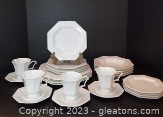 Beautiful Independence Ironstone White Octagon Dishes by Castleton China, Inc.
