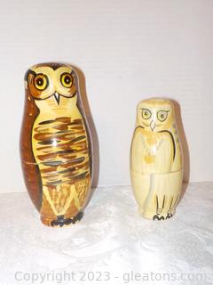 2 Owl Themed Matryoshka