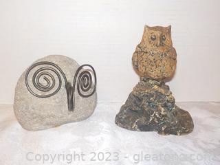 Pair of Stone, Mt. St Helen’s Ash Owls