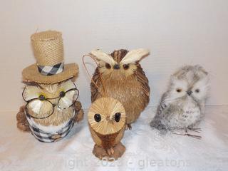 Feather and Sisal Made Owls (4)