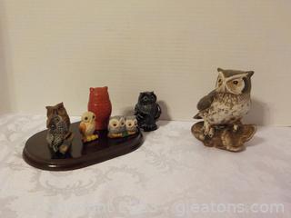 Whooo is Watching The Little Owls (7 pc) all varied Material Make-up. Base not included