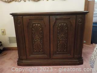 Solid Wood Refurbished Formal Storage Cabinet. Previously for a TV or Radio