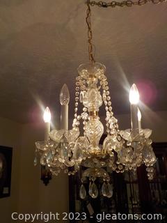 Pretty Chandelier, Made of crystal and acrylic beads, glass and gold-tone metal-is electric