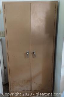 Metal Storage Cabinet Located in Garage Contents not included