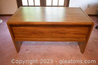 Veneer Wood Plywood Desk [Upstairs]