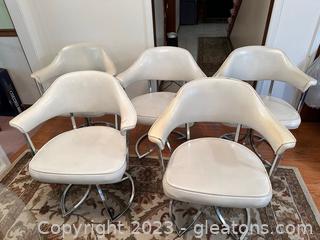 ChroModern Chair Co. MCM Swivel Dining Chairs (lot of 5)