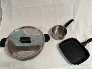 Ameri Ware Professional Skillet w/Lid Plus (2) more Cookware Pieces (lot of 3)