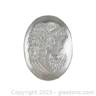 Gorgeous Carved Mother of Pearl Gemstone Cameo