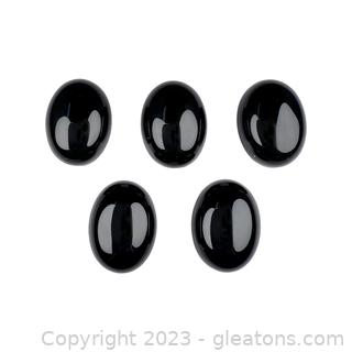 Set of 5 Loose Onyx Oval Gemstones 47cts Total