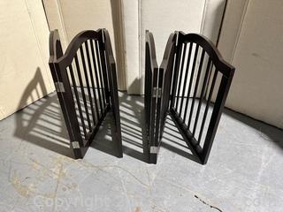 Collection of 2 Brown Wooden Folding Gates